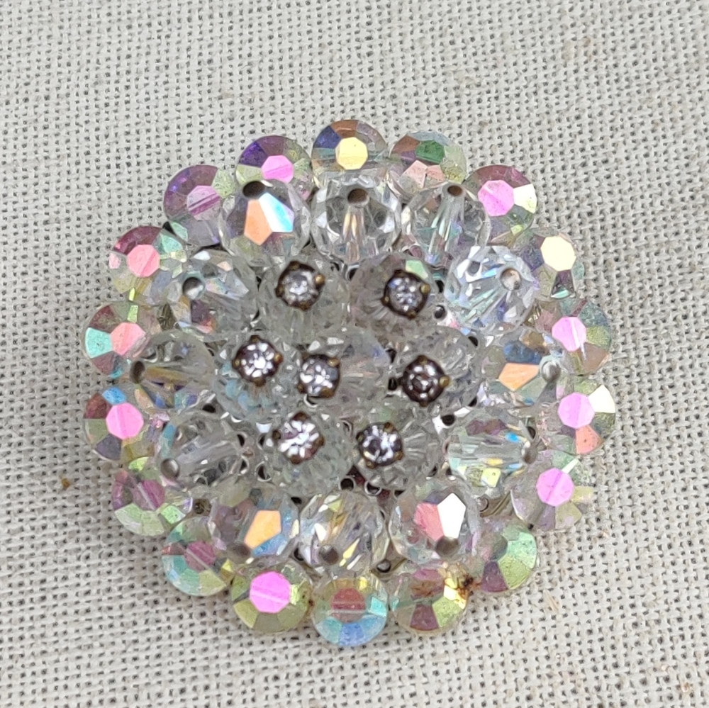 Vintage ab crystal brooch - Picture 7 of 8